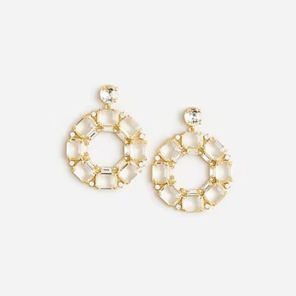 J. Crew Jewelry - J. Crew Faceted Crystal Hoop Earrings NWT